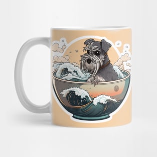 Master Schnauzer Taking a Bath - Schnauzer Series Mug